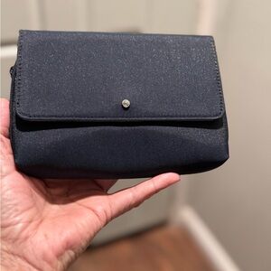 SWAROVSKI black Satin Interior clutch
